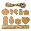 80Pcs 8 Styles Blank Kraft Paper Gift Tags CDIS-FS0001-05-5