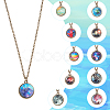 12Pcs 12 Styles Glass Universe Ball Necklace NJEW-AN0001-47-6