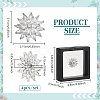 1-Hole Brass Micro Pave Clear Cubic Zirconia Shank Buttons BUTT-WH0020-57-2