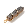 Natural Mixed Gemstone Pointed Pendants PALLOY-JF01502-5