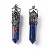 Natural Lapis Lazuli Dyed Big Pointed Pendants G-H281-02E-2