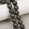 Natural Pyrite Beads Strands G-P303-01-8mm-8-1