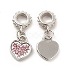 Rack Plating Alloy Rhinestone European Dangle Charms PALLOY-P289-14P-03-1