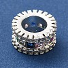 Brass Micro Pave Colorful Cubic Zirconia European Beads KK-C072-15S-2