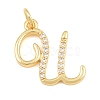Brass Micro Pave Clear Cubic Zirconia Pendants CU-CBA7939-01U-G-1