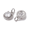 Brass Micro Pave Clear Cubic Zirconia Charms X-KK-K360-16P-2