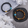 Crafans DIY Men's Gemstone Bracelet with Cross Making Kits DIY-CF0001-21-13