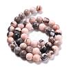 Natural Zebra Jasper Round Bead Strands G-E334-8mm-11-2