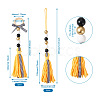 Crafans 4Pcs 2 Style Senior Year Theme Woolen Yarn Tassels Pendant Decorations HJEW-CF0001-18-3