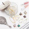 14Pcs 7 Colors Glass Connector Charms KK-GO0001-26-6