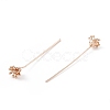 Brass Flower Head Pins KK-G413-04KCG-3