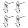 SHEGRACE Teardrop Brass Micro Pave Clear Cubic Zirconia Stud Earrings XGRQ4N877-701P-1