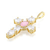Brass Micro Pave Clear Cubic Zirconia Pendants KK-N227-108A-3