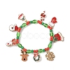 Christmas Alloy Enamel Charm Bracelets BJEW-B155-01A-KCG-2