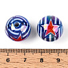 Independence Day Theme Printed Opaque Acrylic Beads MACR-T048-10D-3