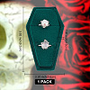 Halloween Theme Coffin Shaped Velvet Finger Ring Boxes VBOX-WH0015-01B-2
