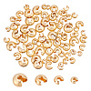 HOBBIESAY 80Pcs 4 Style Brass Crimp Beads Covers KK-HY0002-94G-1