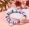 Flat Round Handmade Polymer Clay Beads CLAY-R067-6.0mm-08-6