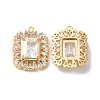 Brass with Clear Glass Pendants KK-G465-10G-1