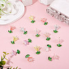 Transparent Acrylic Flower Pendants PALLOY-TADJ00011-5