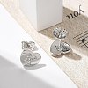 Rack Plating Brass Micro Pave Clear Cubic Zirconia Stud Earrings EJEW-K299-01P-K-3