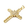 Brass Micro Pave Clear Cubic Zirconia Pendants KK-A212-06G-G-2