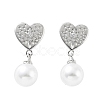 Heart Rack Plating Brass Studs Earrings for Women KK-Z038-03P-1