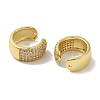 Rack Plating Brass Micro Pave Clear Cubic Zirconia Ring Cuff Earrings for Women EJEW-P280-12G-2
