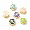 Rack Plating Brass Enamel Beads ENAM-D044-04G-1