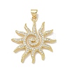 Brass Clear Cubic Zirconia Pendants KK-E796-07G-1