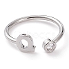 Brass Micro Pave Clear Cubic Zirconia Cuff Rings RJEW-Z005-Q-P-1