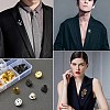 56Pcs 5 Style Brass & Alloy & Silicone Lapel Pin Back Kits DIY-YW0008-35-5