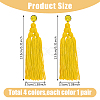 4 Pairs 4 Colors Polyester Tassels Earrings with Seed Beaded EJEW-FI0002-96-2