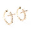 Brass Micro Pave Clear Cubic Zirconia Cuff Rings RJEW-F102-10G-1