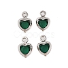 Heart Rack Plating Brass Glass Pendants KK-S385-01P-06-1