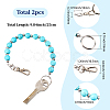 2Pcs Synthetic Turquoise Keychain HJEW-SC0002-27A-2
