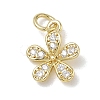 Brass with Rhinestone Charms KK-CBAD872-01G-08-1