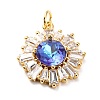 Brass Micro Pave Cubic Zirconia Pendants ZIRC-O044-21E-G-3