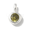925 Sterling Silver Cubic Zirconia Flat Round Charms STER-R002-02S-10-1