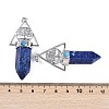Dyed Natural Lapis Lazuli Faceted Pointed Bullet Big Pendants G-H076-02P-011-2