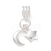 925 Sterling Silver Star & Moon European Dangle Charms STER-G045-08S-1