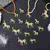 5Pcs Brass Micro Pave Clear Cubic Zirconia Pendants ZIRC-SZ0005-80-5