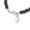 Natural Rose Quartz & Glass Round Beaded Bracelets for Women BJEW-JB12210-02-4
