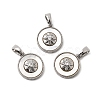 Natural Shell & Clear Cubic Zirconia Charms KK-G553-16P-1