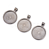 Flat Round Alloy Pendant Cabochon Settings PALLOY-A15654-B-NF-3