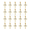 20Pcs Brass Micro Pave Cubic Zirconia Tiny Cross Charms KK-DC0001-85-1