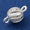 Brass Micro Pave Clear Cubic Zirconia Connector Charms KK-A230-06D-S-2