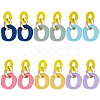 ANATTASOUL 6 Pairs 6 Colors Oval Acrylic Dangle Stud Earrings with Steel Iron Pins for Women EJEW-AN0004-12-1