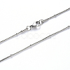 Non-Tarnish 304 Stainless Steel Round Snake Chain Necklace NJEW-S420-009B-P-2