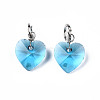 Faceted Transparent Glass Charms GLAA-T024-04E-2